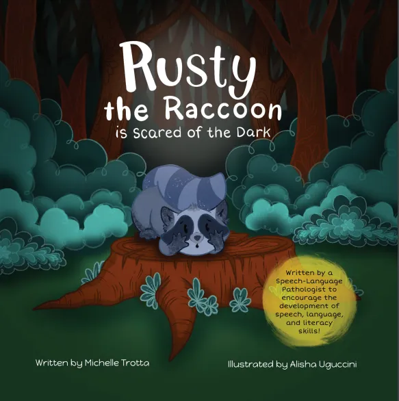 Book cover for Rusty the Raccoon is Scared of the Dark by Michelle Trotta